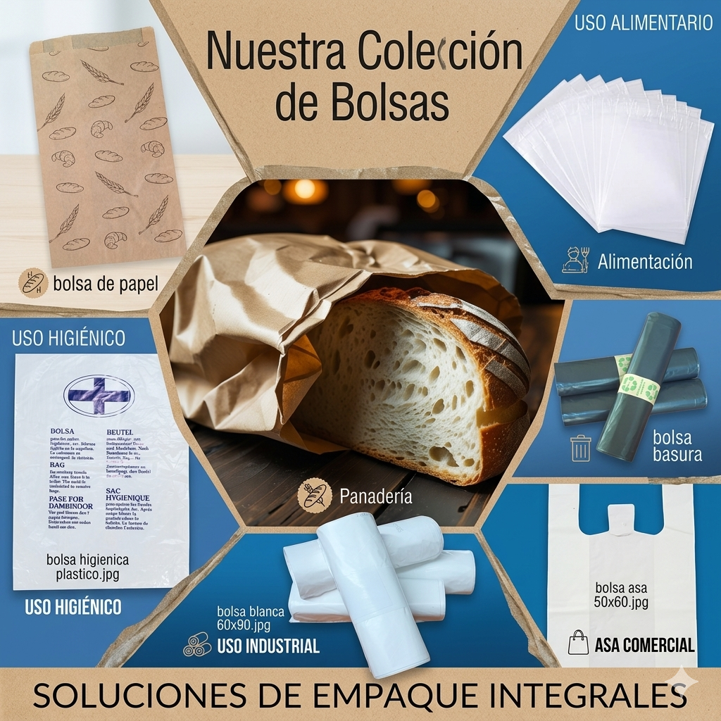 Bolsas de basura de asas y de papel