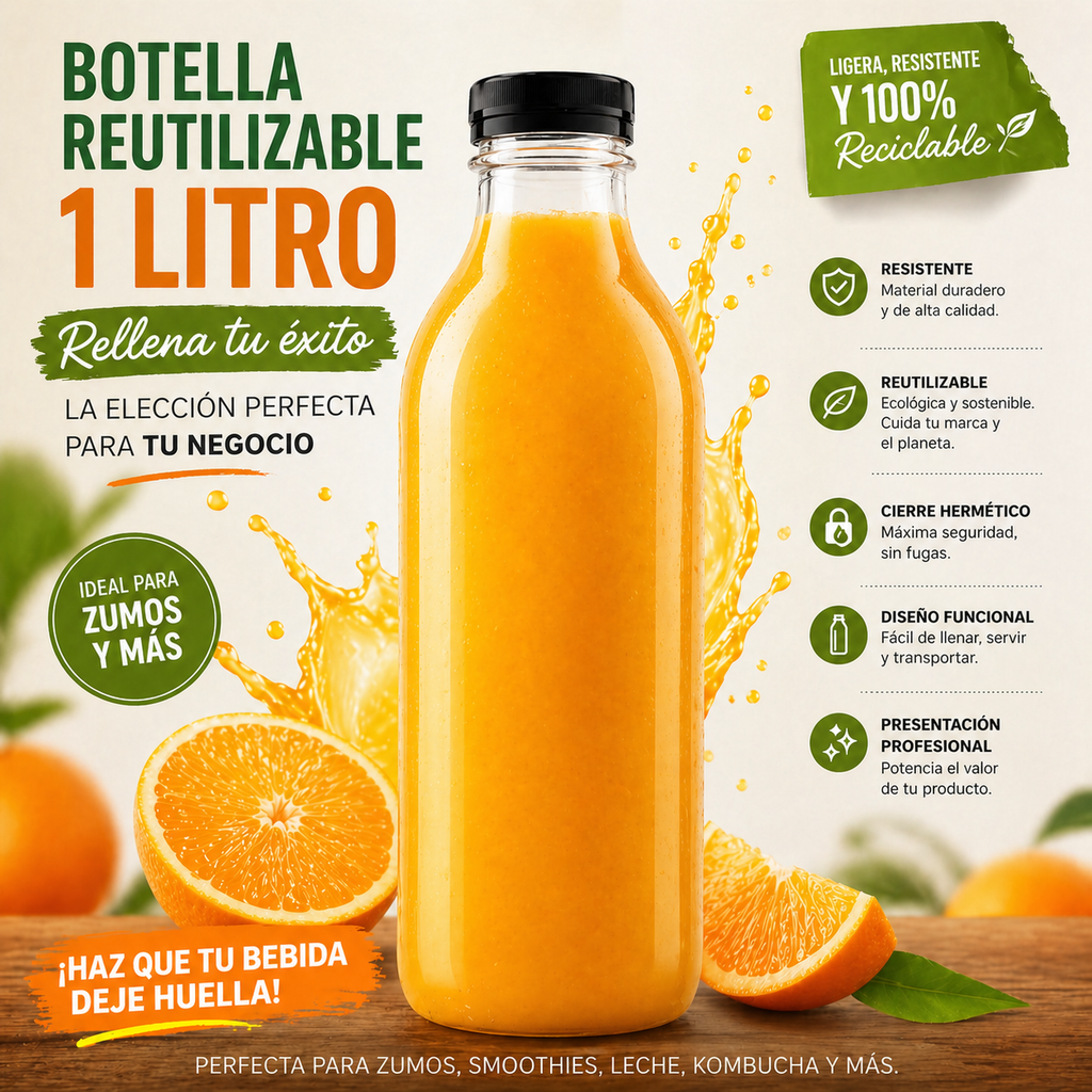 Botella de plástico para zumos