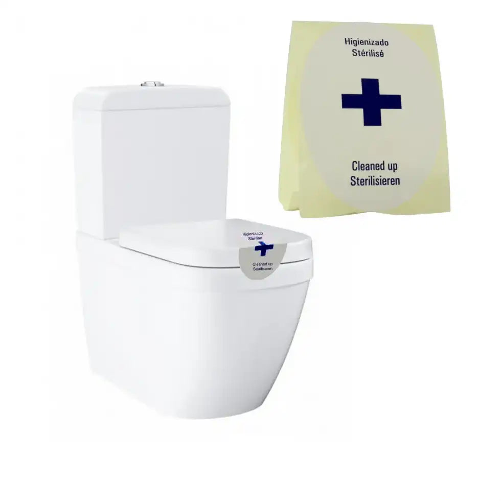 pegatina baño higienizado